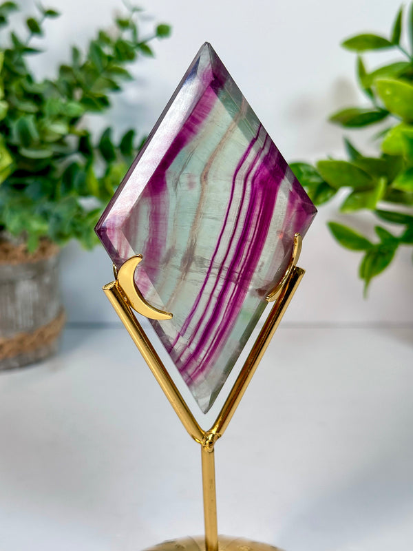 Candy Fluorite Diamond with Stand