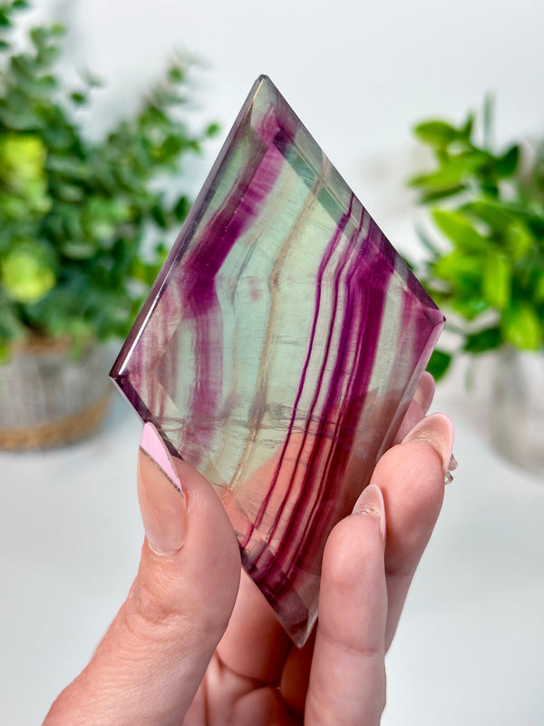 Candy Fluorite Diamond with Stand