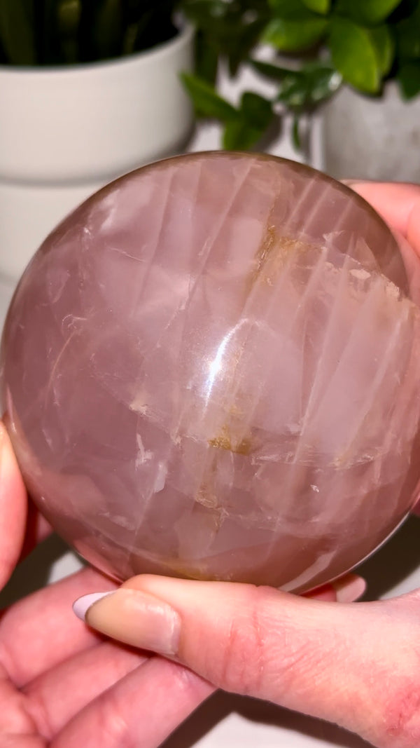 XL Star Rose Quartz Sphere from Madagascar
