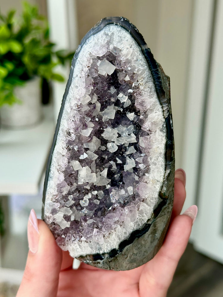 Druzy Amethyst With Calcite Free Form From Uruguay #1