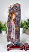 Agate Pair from Soledade, Rio Grande do Sul, Brazil • Top Quality Agate Display Slabs Set of 2 with Custom Wooden Stands