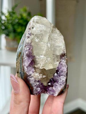 Druzy Amethyst With Calcite Free Form From Uruguay #2