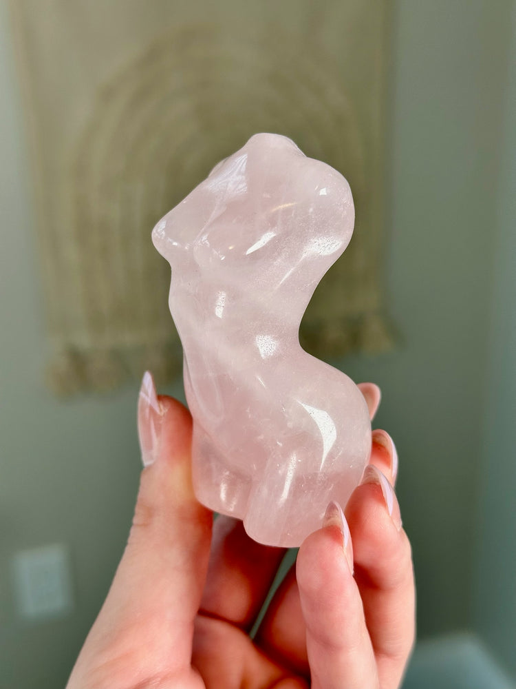 Rose Quartz Goddess Body Carving