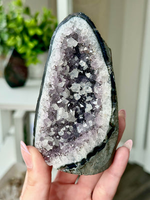 Druzy Amethyst With Calcite Free Form From Uruguay #1