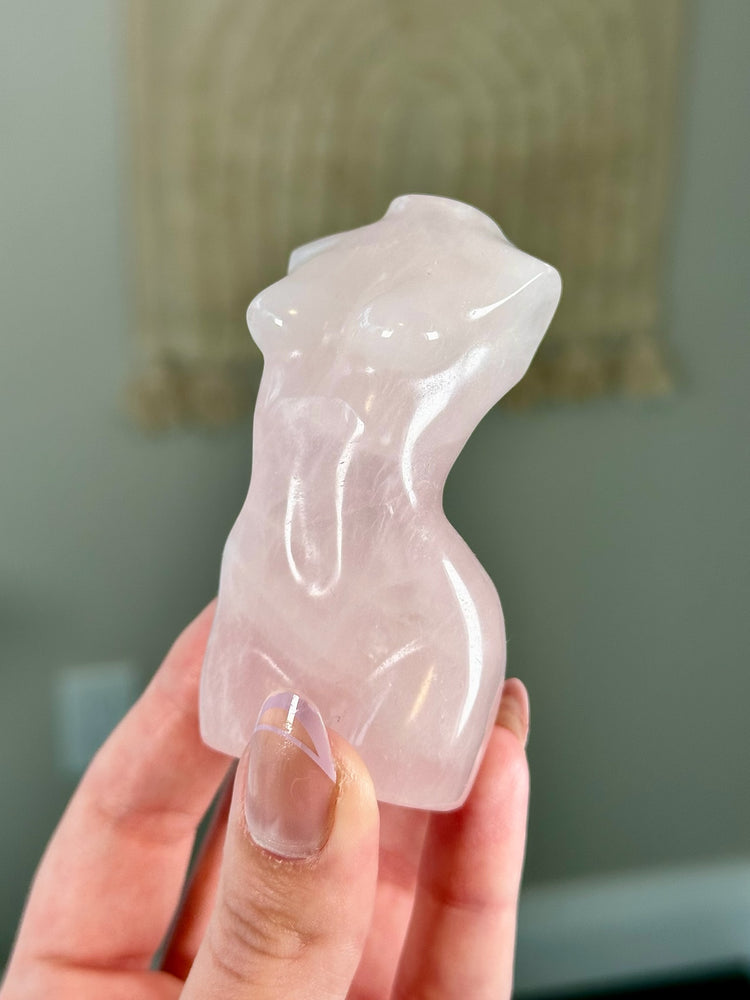 Rose Quartz Goddess Body Carving