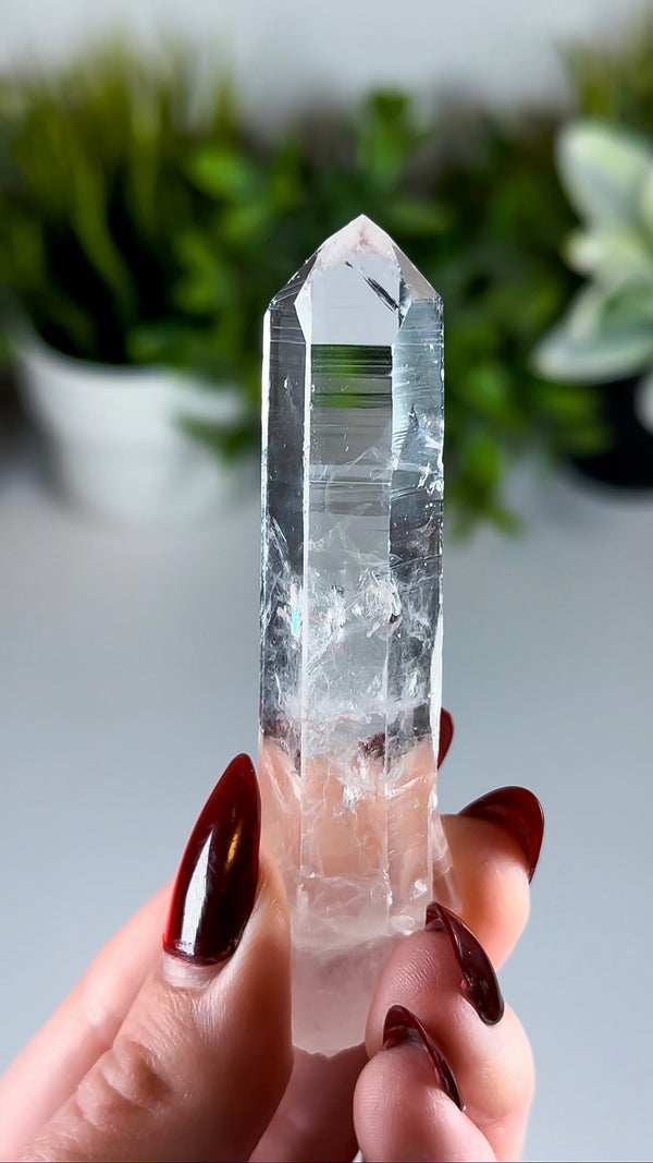 Water Clear Colombian Lemurian Quartz with "Blue Mist" / "Blue Smoke" (aka Blue Needles)