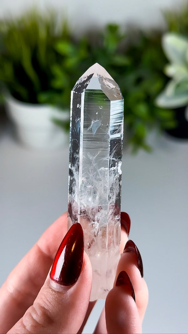 Water Clear Colombian Lemurian Quartz with "Blue Mist" / "Blue Smoke" (aka Blue Needles)