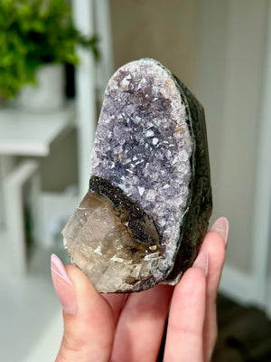 Druzy Amethyst With Calcite Free Form From Uruguay #6