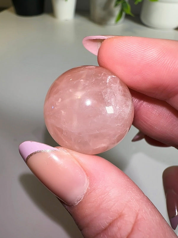 Mozambique Star Rose Quartz Sphere