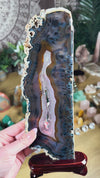 Agate Pair from Soledade, Rio Grande do Sul, Brazil • Top Quality Agate Display Slabs Set of 2 with Custom Wooden Stands