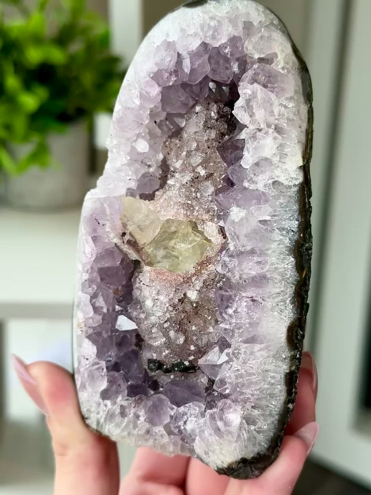 Druzy Amethyst With Calcite Free Form From Uruguay #12