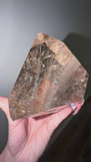 XL Statement Smokey Rutile Quartz Freeform with Golden Rutiles and Lodalite (Garden) Inclusions from Diamantina, Brazil