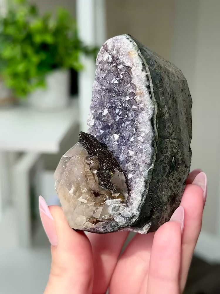 Druzy Amethyst With Calcite Free Form From Uruguay #6