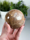Flashy Peach Moonstone Sphere from Madagascar