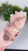 Himalayan Pink Samadhi Quartz Cluster with Chlorite and Lodalite Inclusions • XL Pink Samadhi Quartz w/ Custom Display Stand