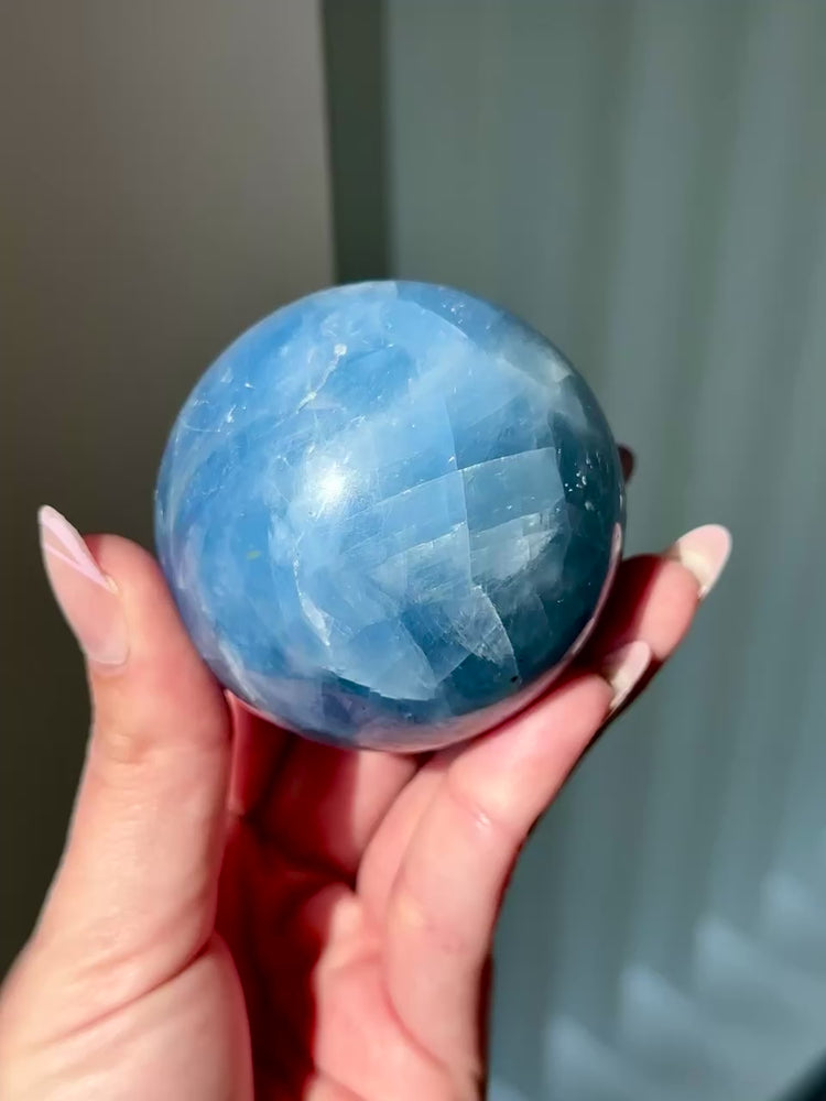 Deep Blue Calcite Sphere #3