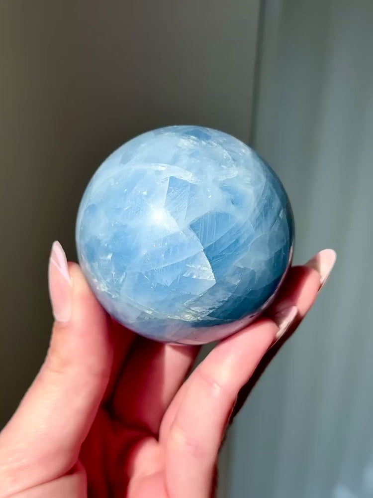 Deep Blue Calcite Sphere #4