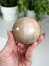 Flashy Peach Moonstone Sphere from Madagascar